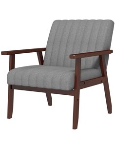 HOMCOM Modern Armchair, Fabric Accent Chair, Grey 839-916V70GY