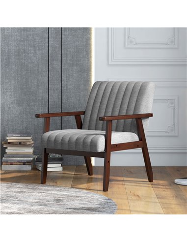 HOMCOM Modern Armchair, Fabric Accent Chair, Grey 839-916V70GY