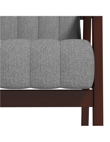 HOMCOM Modern Armchair, Fabric Accent Chair, Upholstered Living Room Chair with Wood Legs Tufting Pattern for Bedroom, Grey 839-