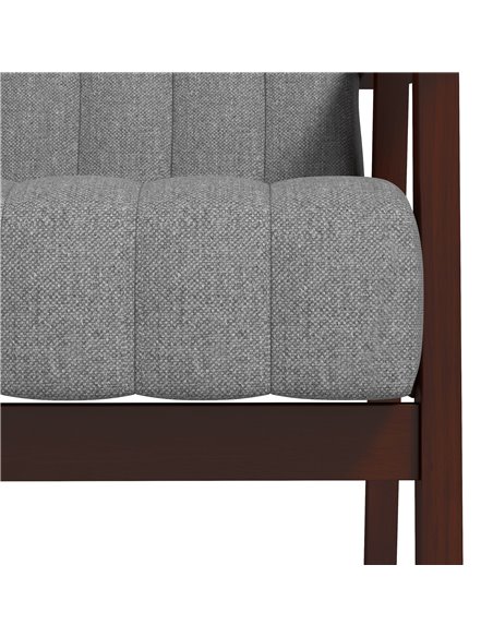 HOMCOM Modern Armchair, Fabric Accent Chair, Upholstered Living Room Chair with Wood Legs Tufting Pattern for Bedroom, Grey 839- - pic 40781 | FastDaddyshop
