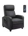 HOMCOM Recliner Sofa Chair PU Leather Massage Armcair, Black 700-143V70BK