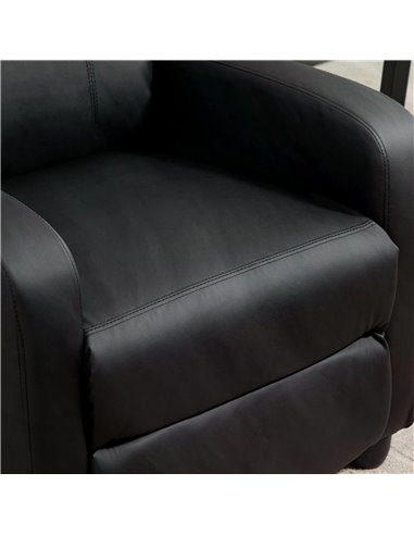 HOMCOM Recliner Sofa Chair PU Leather Massage Armcair w/ Footrest and Remote Control for Living Room, Bedroom, Home Theater, Bla