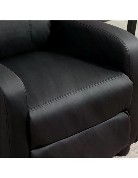 HOMCOM Recliner Sofa Chair PU Leather Massage Armcair w/ Footrest and Remote Control for Living Room, Bedroom, Home Theater, Bla - pic 40807 | FastDaddyshop