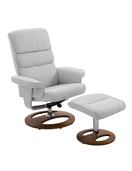 HOMCOM Recliner Chair Ottoman Set, Grey 833-651V72GY - pic 40819 | FastDaddyshop