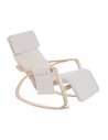 HOMCOM Rocking Lounge Chair Recliner, Cream White 833-131V70CW