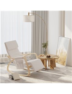 HOMCOM Rocking Lounge Chair Recliner, Cream White 833-131V70CW 2