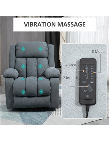 HOMCOM Oversized Riser and Recliner Chairs for the Elderly, Heavy Duty Fabric Upholstered Lift Chair w/ Remote Control, Side Poc