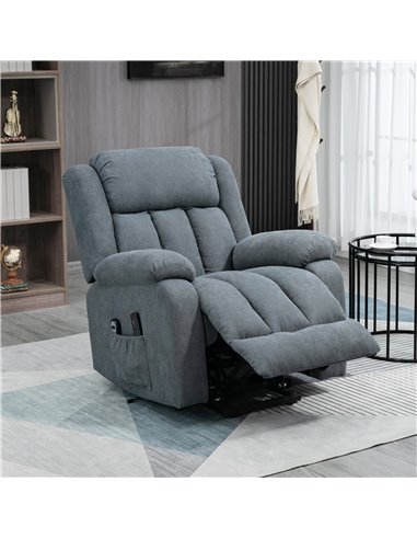 HOMCOM Oversized Riser and Recliner Chairs for the Elderly, Heavy Duty Fabric Upholstered Lift Chair w/ Remote Control, Side Poc