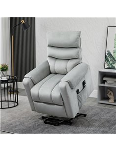 HOMCOM Vibration Massage Rise and Recliner Chair, Grey 713-090V71GY 2