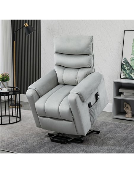 HOMCOM Vibration Massage Rise and Recliner Chair, Grey 713-090V71GY - pic 40882 | FastDaddyshop