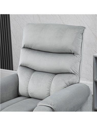 HOMCOM Vibration Massage Rise and Recliner Chair, Electric Power Lift Recliner with Remote Control and Side Pocket, Grey 713-090