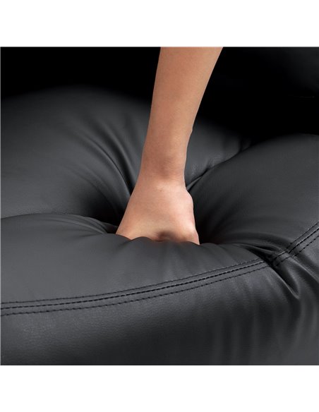 HOMCOM PU Leather Reclining Chair, Manual Recliner Chair with Padded Armrests, Retractable Footrest and Wood Frame, Black 833-52 - pic 40897 | FastDaddyshop