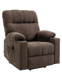 HOMCOM Electric Riser and Recliner Chair for Elderly, Dark Brown 713-152V70DR
