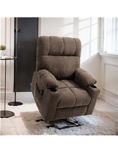 HOMCOM Electric Riser and Recliner Chair for Elderly, Dark Brown 713-152V70DR 2