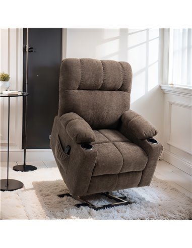 HOMCOM Electric Riser and Recliner Chair for Elderly, Power Lift Recliner Chair with Remote Control, Dark Brown 713-152V70DR