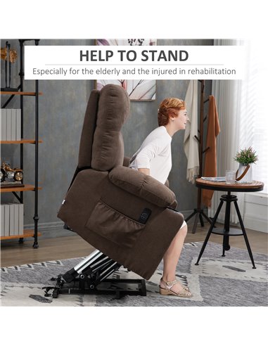 HOMCOM Electric Riser and Recliner Chair for Elderly, Power Lift Recliner Chair with Remote Control, Dark Brown 713-152V70DR