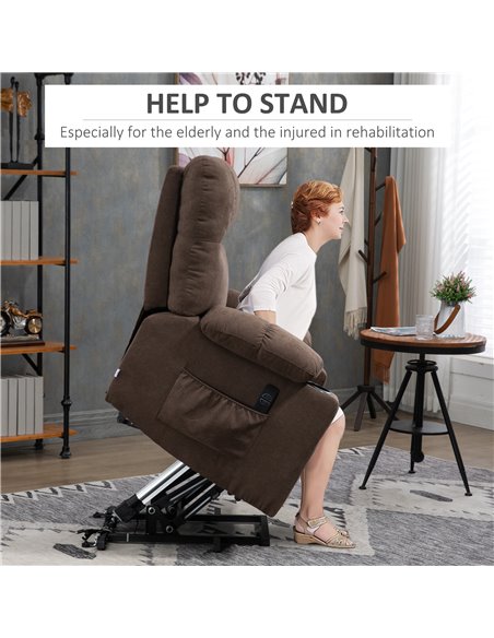 HOMCOM Electric Riser and Recliner Chair for Elderly, Power Lift Recliner Chair with Remote Control, Dark Brown 713-152V70DR - pic 40920 | FastDaddyshop