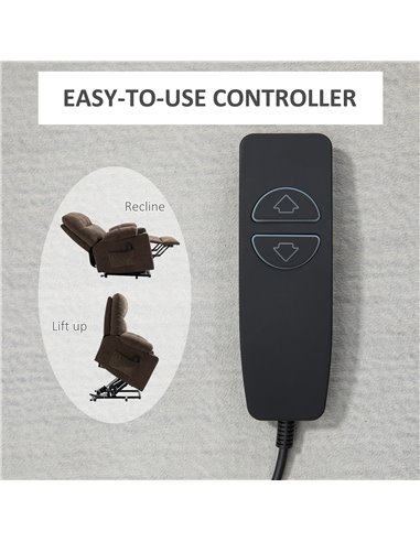 HOMCOM Electric Riser and Recliner Chair for Elderly, Power Lift Recliner Chair with Remote Control, Dark Brown 713-152V70DR