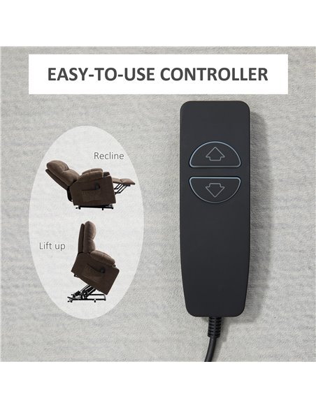 HOMCOM Electric Riser and Recliner Chair for Elderly, Power Lift Recliner Chair with Remote Control, Dark Brown 713-152V70DR - pic 40922 | FastDaddyshop