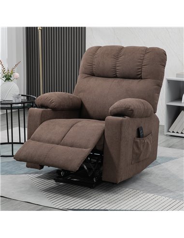 HOMCOM Electric Riser and Recliner Chair for Elderly, Power Lift Recliner Chair with Remote Control, Dark Brown 713-152V70DR