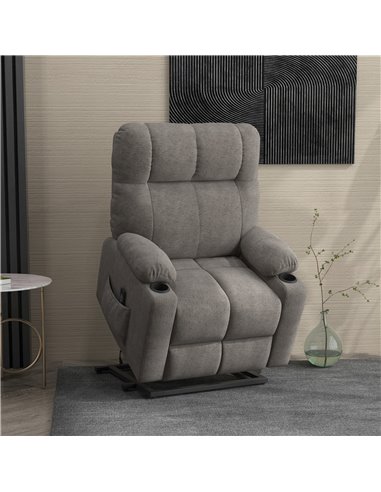 HOMCOM Electric Riser and Recliner Chair for Elderly, Power Lift Recliner Chair with Remote Control, Grey 713-152V70GY