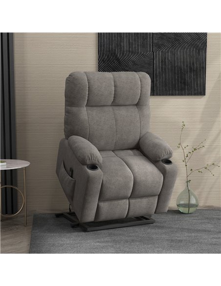 HOMCOM Electric Riser and Recliner Chair for Elderly, Power Lift Recliner Chair with Remote Control, Grey 713-152V70GY - pic 40927 | FastDaddyshop