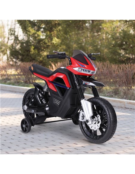 HOMCOM  Ride On Kids Electric Motorbike Scooter 6V Battery Powered w/ Brake Lights and Music Red - pic 4093 | FastDaddyshop