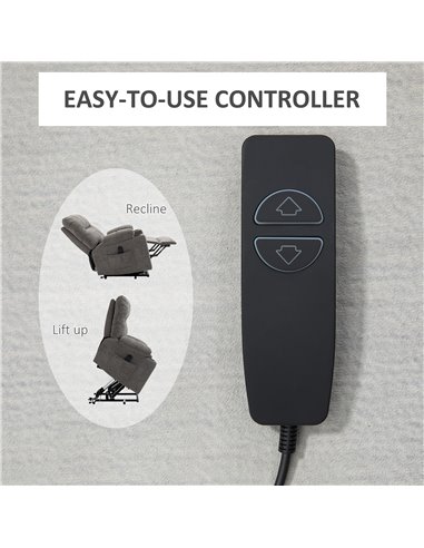HOMCOM Electric Riser and Recliner Chair for Elderly, Power Lift Recliner Chair with Remote Control, Grey 713-152V70GY