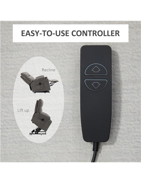 HOMCOM Electric Riser and Recliner Chair for Elderly, Power Lift Recliner Chair with Remote Control, Grey 713-152V70GY - pic 40931 | FastDaddyshop
