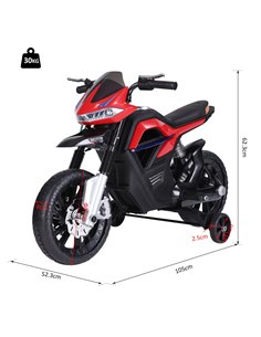 HOMCOM  Ride On Kids Electric Motorbike Scooter 6V Battery Powered w/ Brake Lights and Music Red 2