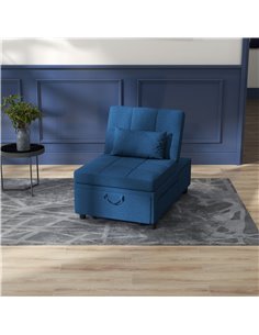 HOMCOM Convertible Chair Bed with Padding Seat, Blue 839-858V70BU 2