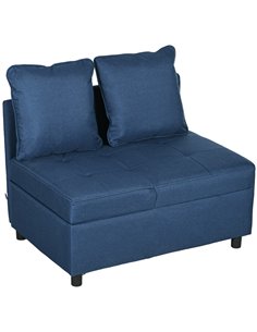 HOMCOM Convertible Chair Bed with Seat Thickness, Blue 839-859V70BU