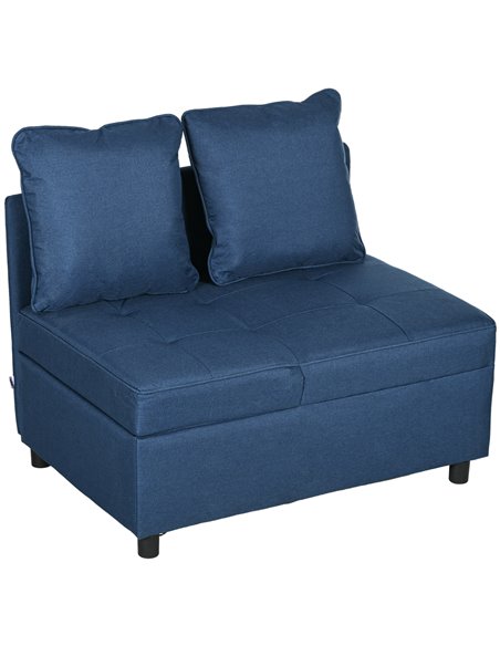 HOMCOM Convertible Chair Bed with Seat Thickness, Blue 839-859V70BU - pic 40953 | FastDaddyshop