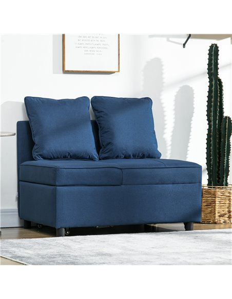 HOMCOM Convertible Chair Bed with Seat Thickness, Blue 839-859V70BU - pic 40954 | FastDaddyshop