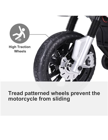 HOMCOM  Ride On Kids Electric Motorbike Scooter 6V Battery Powered w/ Brake Lights and Music Red