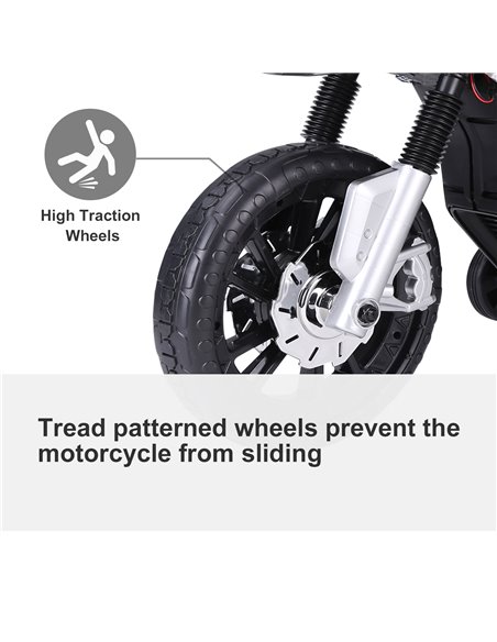 HOMCOM  Ride On Kids Electric Motorbike Scooter 6V Battery Powered w/ Brake Lights and Music Red - pic 4096 | FastDaddyshop