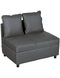 HOMCOM Convertible Chair Bed with Seat Thickness, Grey 839-859V70GY