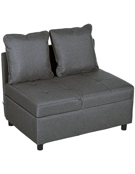 HOMCOM Convertible Chair Bed with Seat Thickness, Grey 839-859V70GY - pic 40962 | FastDaddyshop