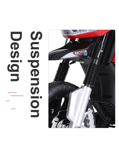 HOMCOM  Ride On Kids Electric Motorbike Scooter 6V Battery Powered w/ Brake Lights and Music Red