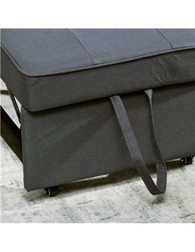 HOMCOM Convertible Chair Bed w/ Seat Thickness, 3-in-1 Multi-Functional Sleeper, Recliner Loveseat w/ 5-level Adjustable Backres