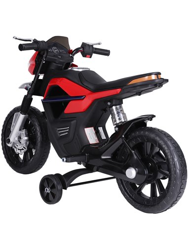 HOMCOM  Ride On Kids Electric Motorbike Scooter 6V Battery Powered w/ Brake Lights and Music Red