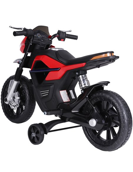 HOMCOM  Ride On Kids Electric Motorbike Scooter 6V Battery Powered w/ Brake Lights and Music Red - pic 4098 | FastDaddyshop