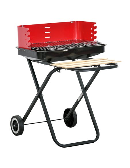 Outsunny BBQ Grill Charcoal Barbecue Grill, Red & Black 01-0559 - pic 40980 | FastDaddyshop