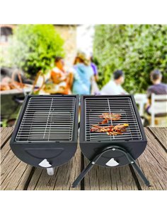 Outsunny Portable Folding Charcoal BBQ Grill, Black 01-0560 2