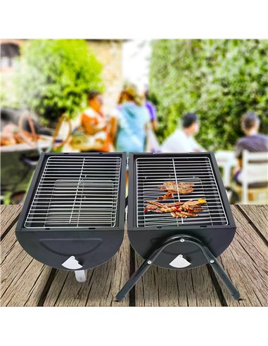 Outsunny Charcoal Grill Portable Folding Charcoal BBQ Grill Outdoor Tabletop Barbecue Grill 01-0560