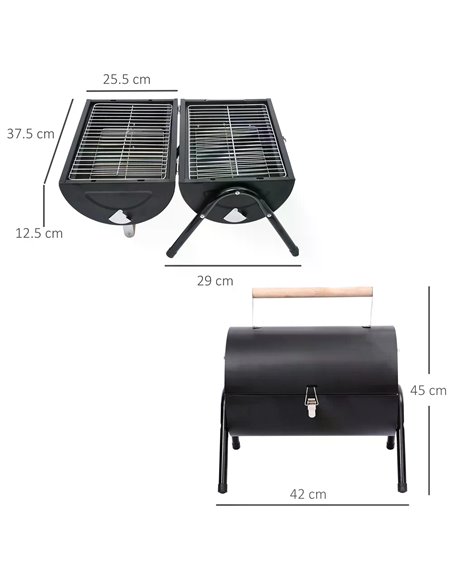 Outsunny Charcoal Grill Portable Folding Charcoal BBQ Grill Outdoor Tabletop Barbecue Grill 01-0560 - pic 40991 | FastDaddyshop
