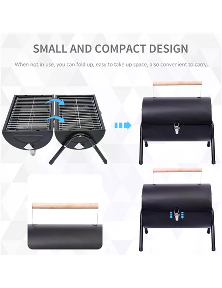 Outsunny Charcoal Grill Portable Folding Charcoal BBQ Grill Outdoor Tabletop Barbecue Grill 01-0560 - pic 40993 | FastDaddyshop