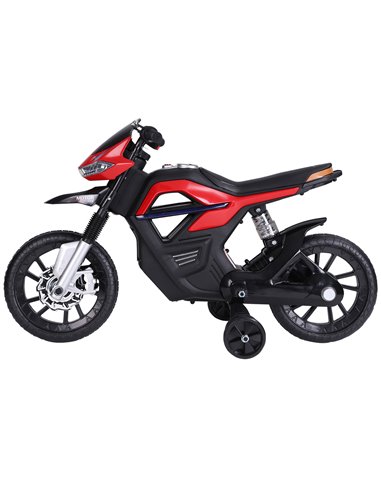 HOMCOM  Ride On Kids Electric Motorbike Scooter 6V Battery Powered w/ Brake Lights and Music Red