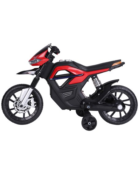 HOMCOM  Ride On Kids Electric Motorbike Scooter 6V Battery Powered w/ Brake Lights and Music Red - pic 4100 | FastDaddyshop