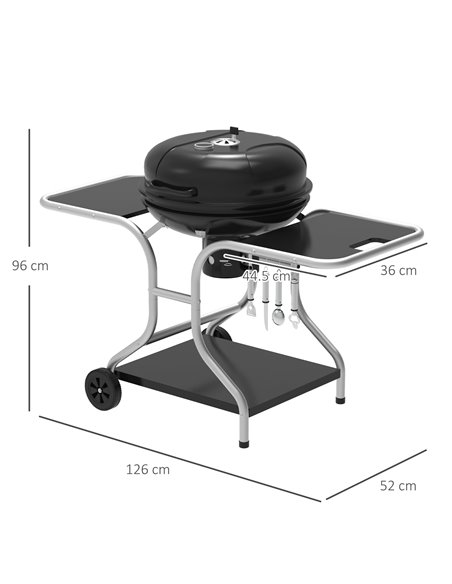 Outsunny Charcoal Grill Trolley Barbecue Grill with Wheels 01-0561 - pic 41000 | FastDaddyshop